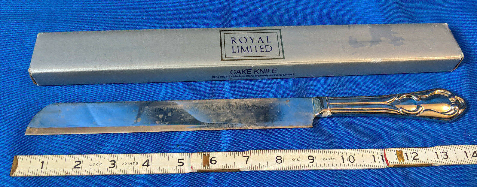 Royal Limited Silverplate in BOX Large Cake Knife 838-11 wedding VTG 14