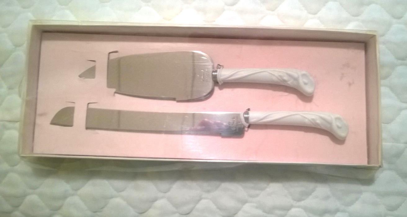 4 pc. Set - Wedding Cake Server & Knife from Hallmark + Bride & Groom Glasses