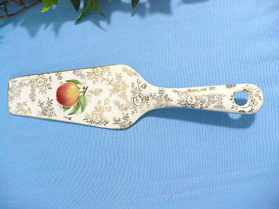 Old Foley porcelain Pastry Server w/ gold design & trim design w/ apple & leafs