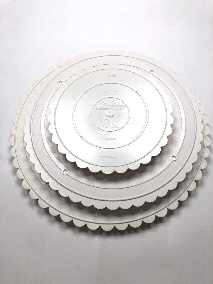 Lot of 3 - Wilton - Decorative Separator Plates - White - 14