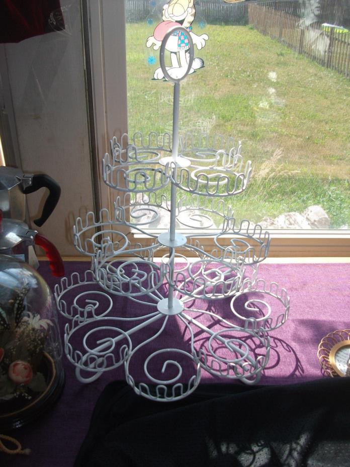 Elegant White Metal 18 CARRY Cupcake Stand Display Holder Wedding Party Birthday