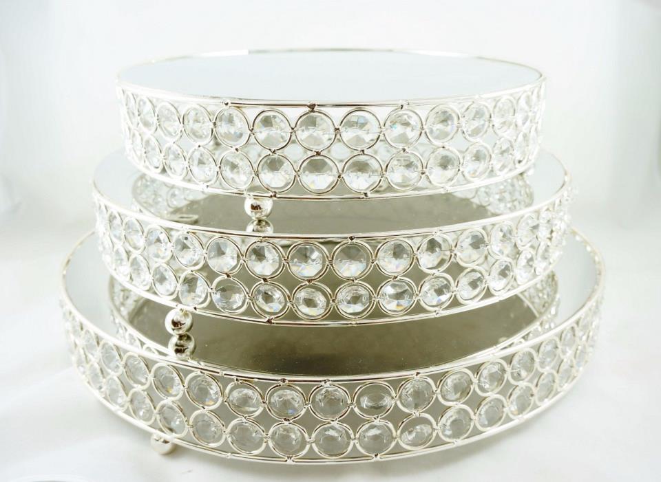 Glass Crystal Beaded Cake Stand Wedding Party Event Decor
