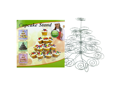 Decorative Metal Cupcake Stand Holds 23 Cupcakes Perfect For Parties & Weddings
