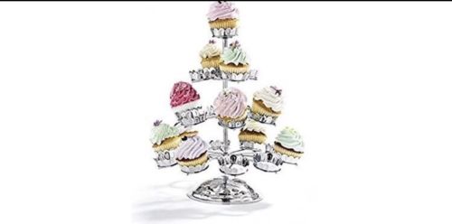 Godinger Chrome Plated 21 Cupcake Stand, Silver NEW