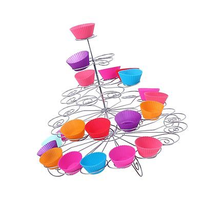 Resulzon 4 Tiers 23 Cupcakes Mini Cute Sturdy Reusable Dessert Tower Tree Cup...