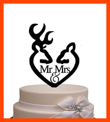 Mr & Mrs Cake Topper Engagement Wedding Party Decorations BLACK 6.2X4.3 Grocery