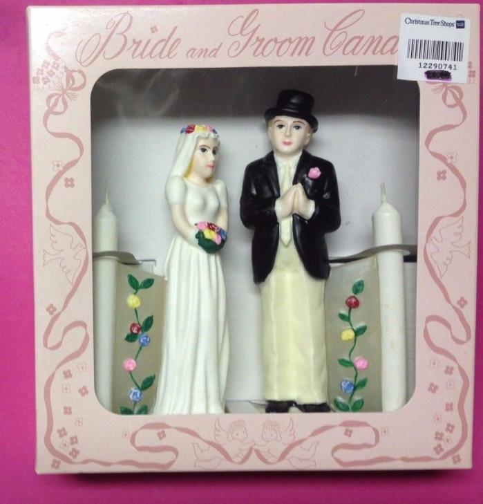 Bride and Groom Candles Wedding Cake Toppers Oddity New In Box