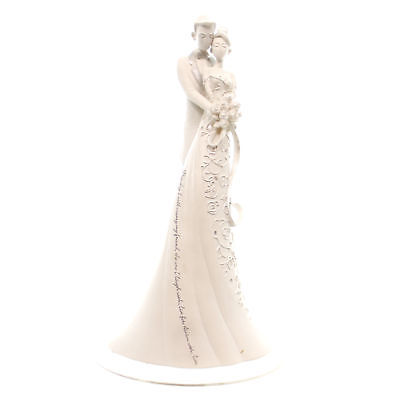 Wedding EMBRACE CAKE TOPPER Polyresin Bride Groom Figurine 63600