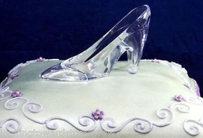 1- CAKE TOPPER NIB Cinderella Glass Slipper Plastic Princess Shoe 5 inch WEDDING