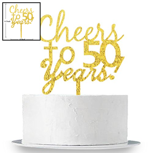 Cheers To 50 Years Cake Topper 50Th Birthday Anniversary Bunting Party Decoratio