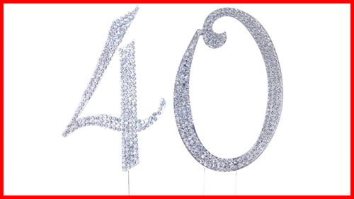 Number 40 Rhinestone Crystal Cake Topper SILVER Numbers Letters For Wedding Birt