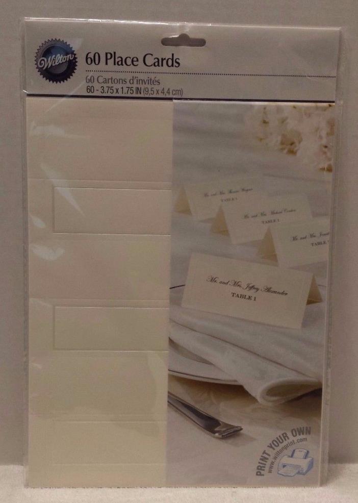 Wilton Print Your Own Ivory Place Cards 60 Count
