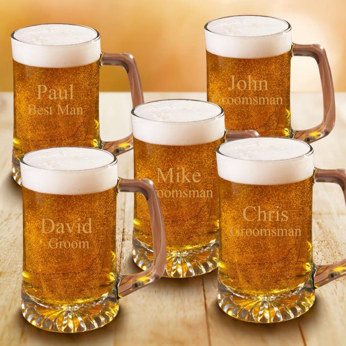 Set of Five 25oz Mugs Personalized