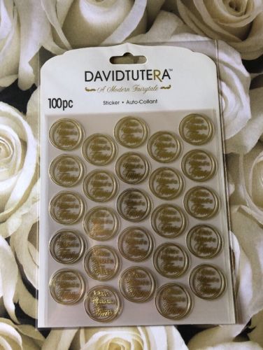 David Tutera 100 PCS “Once Upon A Time” Gold Foil & Clear Seals Wedding Stickers