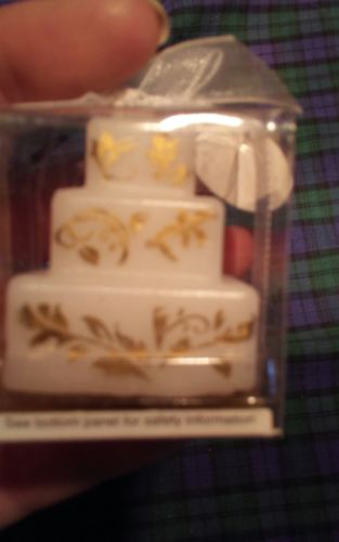 For You 3-tier Wedding Cake Candle Favor Decor White Gold New