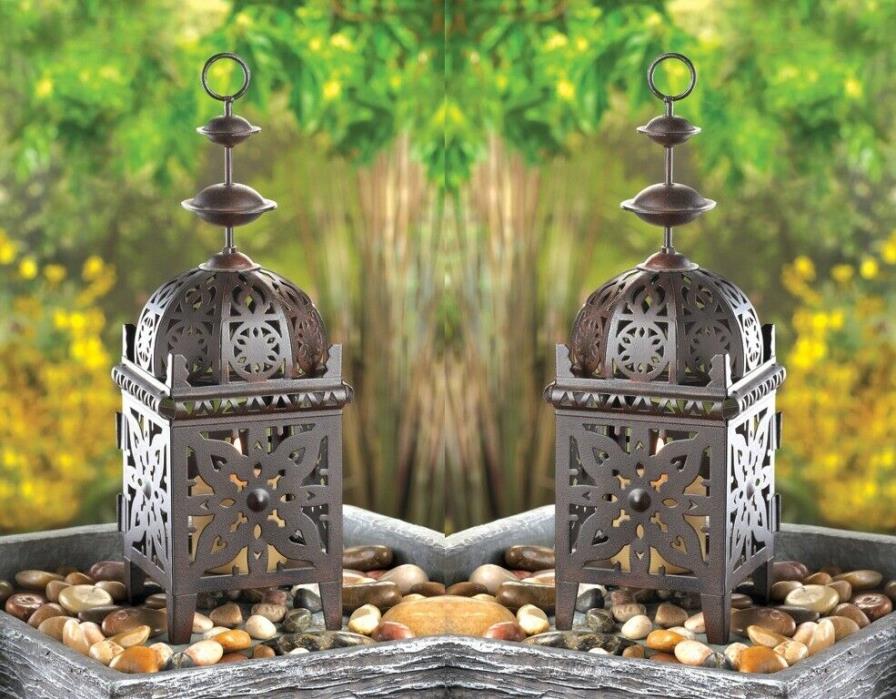 Set of 2 Exotic Moroccan Style Candle Lanterns Wedding Centerpieces