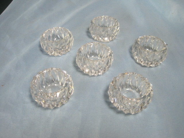 VTG Lot of 6 Cut Glass Crystal Candle Holders 1 3/4