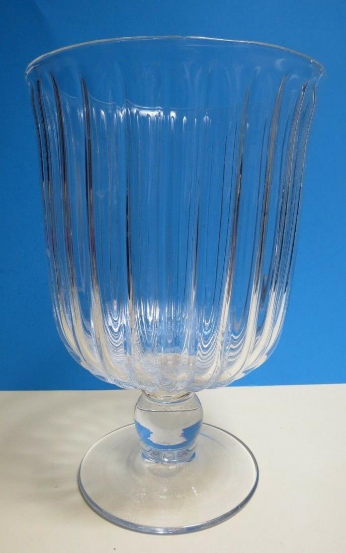 CLASSIC LARGE GLASS HURRICANE CANDLE HOLDER ~ FOOTED 10