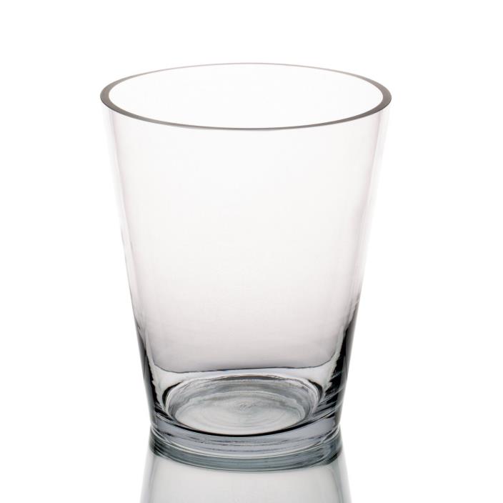Richland Dorsey Vase Wide Thick Clear Glass Centerpiece Home Wedding Event Decor