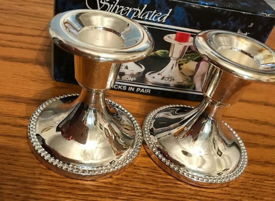 Wm. Roger and Son Silverplated Candlesticks-3