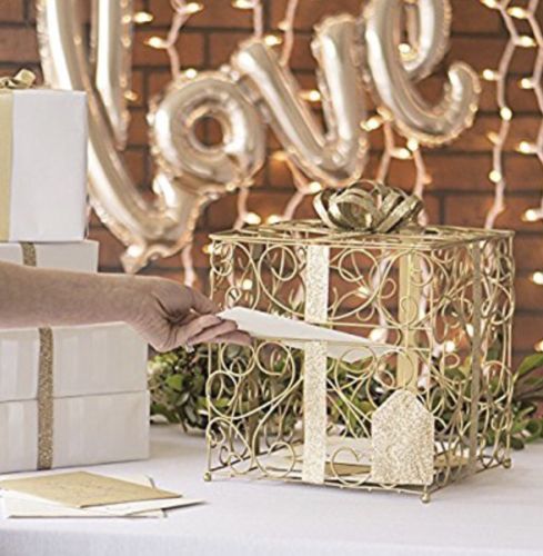 Reception Gift Card Holder Gold Boxes Wishing Wells Wedding for Party Supplies
