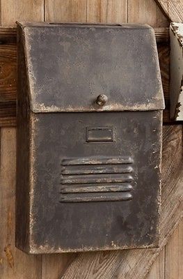 COTTAGE Style Mailbox BIG FARMHOUSE Mail Box Rustic/Aged Metal WEDDING CARD BOX