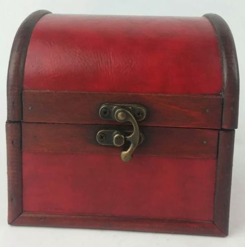 Hobby Lobby Wood/Pleather Treasure Chest Box Distressed Rustic Decor