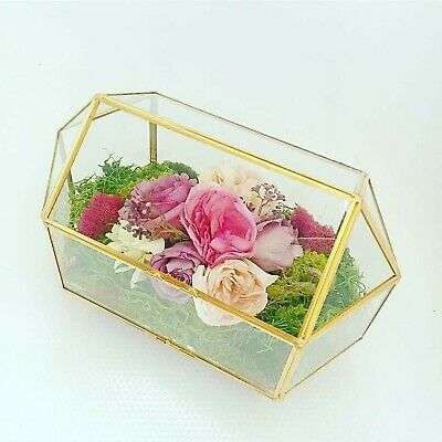 NCYP Large Geometric Glass Wedding Card Box Keepsake Recipe Recepti... BRAND NEW