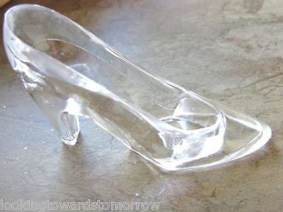 CENTERPIECE 6 Cinderella Glass Slipper Clear Plastic Princess Shoe 5 x 3 WEDDING