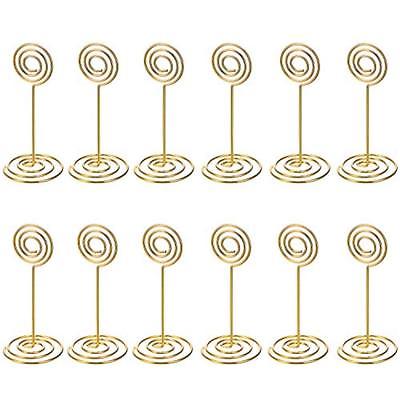 12 Pack Table Number Card Holders Photo Stands Place Paper Menu Clips, Circle