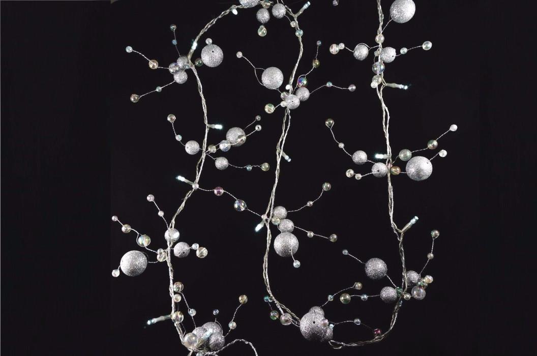 Pk/6, 6' Acrylic Ball Garland String Light Party Favor Christmas Holiday Decor