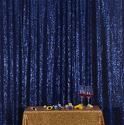 Eternal Beauty Navy Blue Sequin Wedding Backdrop Photography Background Party X