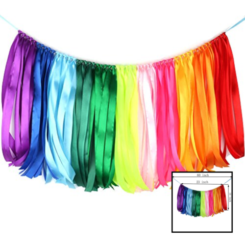 Already Assembled Colorful Ribbon Tassel Garland For Wedding Party De