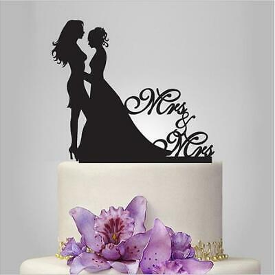 2017 Acrylic Lesbian Mrs & Mrs Wedding Cake Topper/Wedding Stand/Wedding Decorat