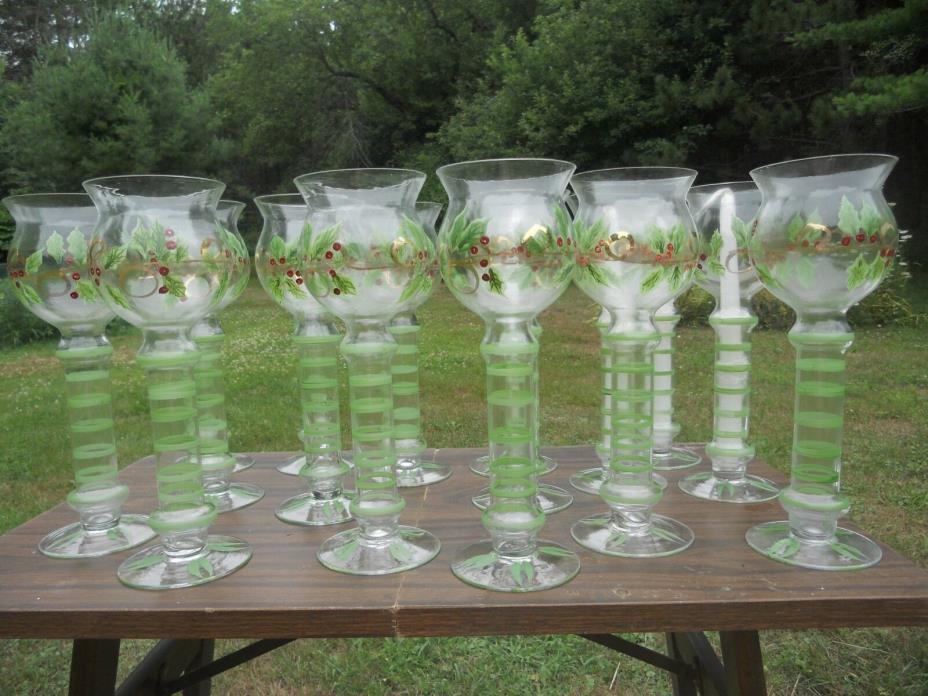 Set of sixteen glass Candle holders