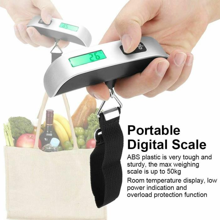Portable Travel Tare 110lb 50kg Hanging Digital Suitcase Luggage Scale