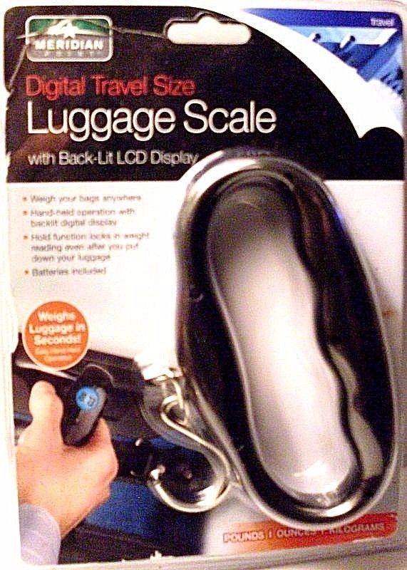 MERIDIAN DIGITAL TRAVEL SIZE LUGGAGE SCALE>NEW IN PACKAGE **FREE U.S. SHIPPING**