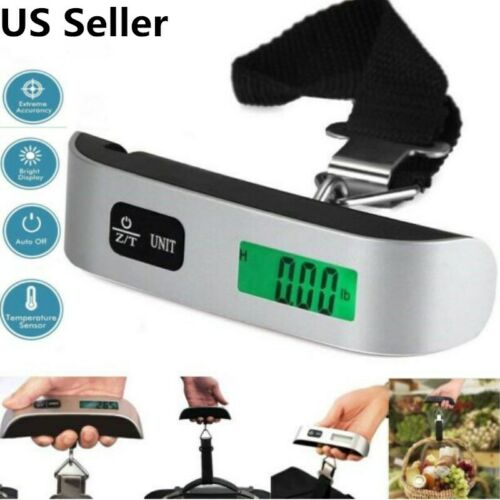 US Seller 50kg/10g Portable LCD Digital Hanging Luggage Scale Electronic Weight