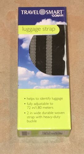 NEW Travel Smart by Conair Black & Silver Luggage Strap 72
