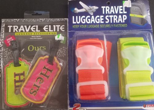 2X Travel Safty Luggage Packing Suitcase Strap Baggage Bag Belt and Luggage Tags