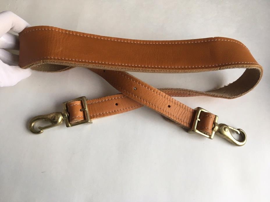 Vintage Tan Leather REPLACEMENT STRAP for Briefcase Shoulder Bag Luggage Duffle