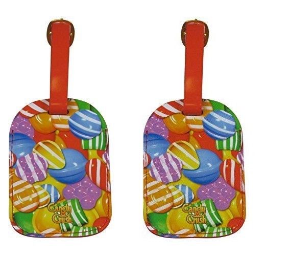 6 Candy Crush Luggage Tag Close Up Candy, Multi-Colored, One Size