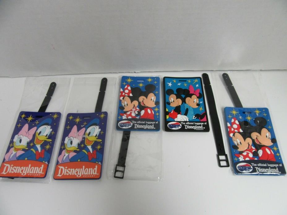 5 Disney Luggage Tag Mickey Mouse Minnie Donald Duck Daisy