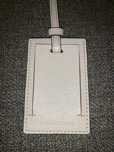 Michael Kors White Leather Luggage Tag