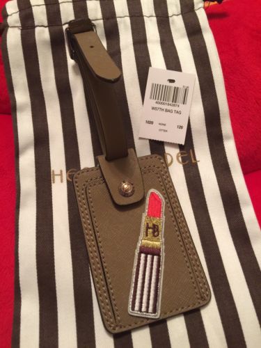 HENRI BENDEL WEST 57TH BAG TAG Otter With Lipstick Patch NEW