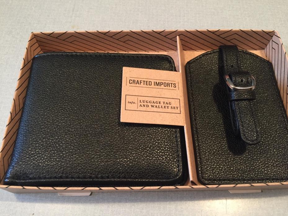 Mens New Black Wallet With Luggage Tag