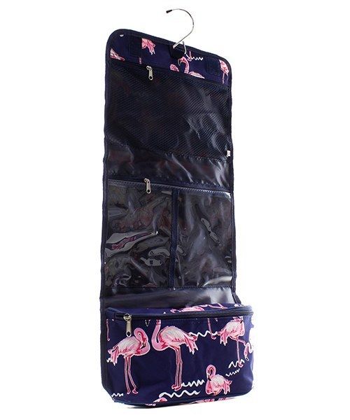 Canvas Hanging Toiletry/Cosmetic/Make Up/Jewelry Bag NGIL NEW FREE Ship Flamingo