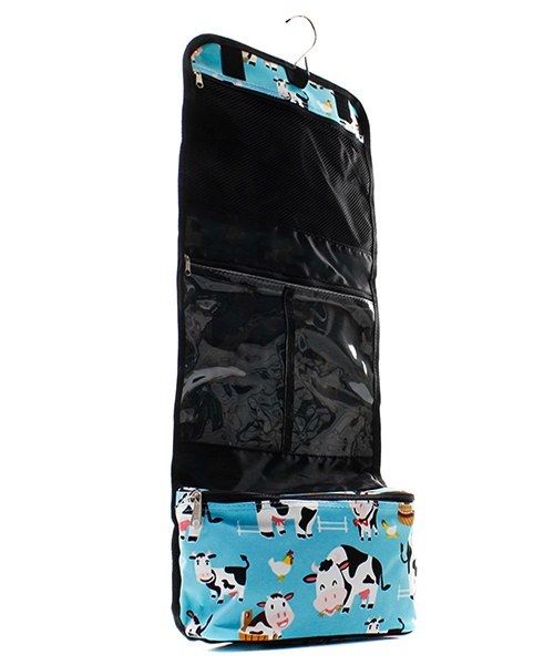 Canvas Hanging Toiletry/Cosmetic/Make Up/Jewelry Bag NGIL NEW FREE SHIPPING! Cow