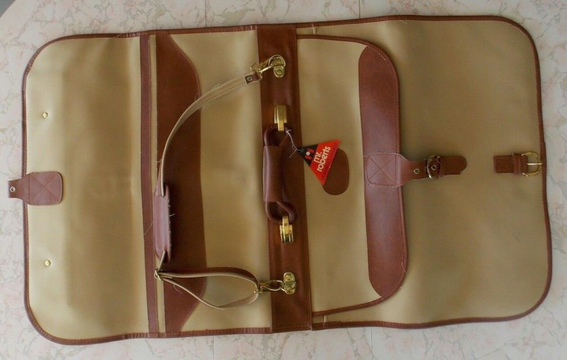 Vintage Mr. Roberts Designer Garment Bag Tan Brown 39 1/2