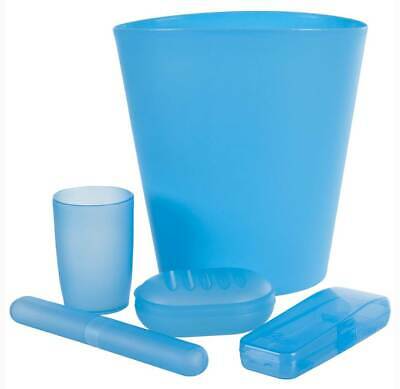 5-Pc Bathroom Waste Basket and Toiletry Set in Blue [ID 3487018]